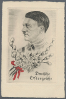 Ansichtskarten: Propaganda: 1929. "Deutsche Ostergrüße". Early Adolf Engraved Portrait Postcard Circ - Partis Politiques & élections