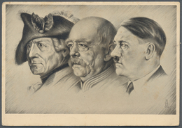Ansichtskarten: Propaganda: 1933, Zwei Karten "Männer Der Zeit" Friedrich Der Große, Bismarck Der Ei - Parteien & Wahlen