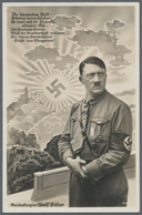 Ansichtskarten: Propaganda: 1933, Reichskanzler ADOLF HITLER Mit Hakenkreuz-Sonne, Frühe Fotomontage - Partis Politiques & élections