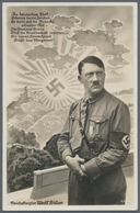 Ansichtskarten: Propaganda: 1933, Reichskanzler ADOLF HITLER Mit Hakenkreuz-Sonne, Frühe Fotomontage - Political Parties & Elections