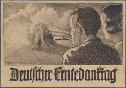 Ansichtskarten: Propaganda: 1933, "Deutscher Erntedank" Einzige Offizielle Erntedank-Postkarte Mit E - Partis Politiques & élections