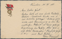 Ansichtskarten: Propaganda: 1933, Glückwunschkarte Im Prägedruck Mit Reichkriegs- Und Hakenkreuzflag - Political Parties & Elections