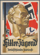 Ansichtskarten: Propaganda: 1934 Propaganda Card For 'Hitler Youth, Germany's Future' Used As Bahnpo - Partis Politiques & élections