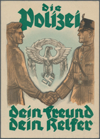 Ansichtskarten: Propaganda: 1934 Ca., "Die Polizei Dein Freund Dein Helfer" Farbige Propagandakarte - Partis Politiques & élections