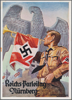 Ansichtskarten: Propaganda: 1935, "REICHS-PARTEITAG NÜRNBERG" Kolorierte Propagandakarte "Hitlerjung - Partis Politiques & élections