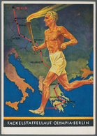 Ansichtskarten: Propaganda: 1936, Fackellauf Olympia Berlin, Zwei Propagandakarten, Beide Gebraucht, - Parteien & Wahlen