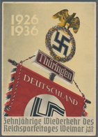 Ansichtskarten: Propaganda: 1936, "Zehnjährige Wiederkehr Des Reichsparteitages Weimar" Offizielle F - Political Parties & Elections