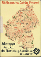 Ansichtskarten: Propaganda: 1937, Jahrestagung Der D.A.F. Gau Württemberg-Hohenzollern "Württemberg - Parteien & Wahlen