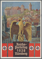 Ansichtskarten: Propaganda: 1938. Propaganda Card With Nazi Eagle Over The City For The 1938 Nürnber - Political Parties & Elections