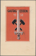 Ansichtskarten: Propaganda: 1938/1939. Gautag Essen 1938 / Regional Meeting Essen: Embroidered Silk - Political Parties & Elections