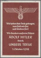 Ansichtskarten: Propaganda: 1938. Original Hitler Celebration Propaganda Card For 'liberation' Of Th - Political Parties & Elections