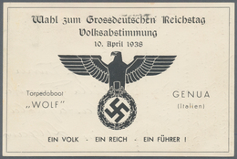 Ansichtskarten: Propaganda: 1938. Card From The Torpedoboot 'Wolf' With The 3. Torpedoboots-Flottill - Political Parties & Elections