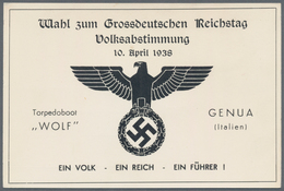 Ansichtskarten: Propaganda: 1938. Card From The Torpedoboot 'Wolf' With The 3. Torpedoboots-Flottill - Political Parties & Elections