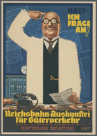Ansichtskarten: Propaganda: 1938, Reichsbahn-Auskunftei Für Güterverkehr, Kolorierte Werbekarte Mit - Parteien & Wahlen