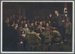 Ansichtskarten: Propaganda: 1938, 2 Farbige Hitler-Karten, "Am Anfang War Das Wort" Von H. O. Hoyer - Parteien & Wahlen