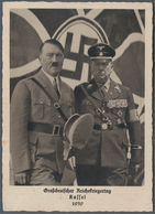 Ansichtskarten: Propaganda: 1939, "Großdeutscher Reichskriegertag Kassel 1939" Mit Hitler Und Genera - Partis Politiques & élections