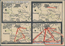 Ansichtskarten: Propaganda: 1939"Das Netz, Das Einst Der Jude Spann - Die Achse, Die Den Kampf Gewan - Parteien & Wahlen