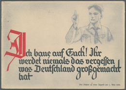 Ansichtskarten: Propaganda: 1940, Hitler Jugend "Ich Baue Auf Euch! Ihr Werdet Niemals Das Vergessen - Partis Politiques & élections