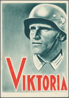 Ansichtskarten: Propaganda: 1942, Viktoria: Mann Mit Stahlhelm, Seltene Karte In Einwandfreier Erhal - Parteien & Wahlen