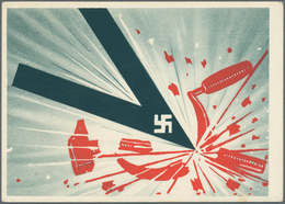 Ansichtskarten: Propaganda: 1942, Viktoria: Zerschmettert Den Bolschewismus, Seltene Karte In Einwan - Partis Politiques & élections