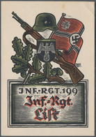 Ansichtskarten: Propaganda: 1942 Ca., "Inf.-Rgt. 199 Inf.-Rgt. List" Sign. Huff, Farbige Feldpostkar - Parteien & Wahlen