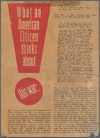 Ansichtskarten: Propaganda: 1945. V1 Propaganda Leaflet POW Letters "What An American Thinks About T - Parteien & Wahlen