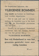 Ansichtskarten: Propaganda: 1945. "Vliegende Bommen" - SK 496. 2-page Printed Leaflet With Dutch Tex - Parteien & Wahlen