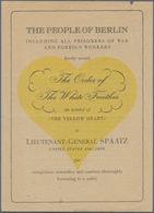 Ansichtskarten: Propaganda: 1945. V1 Rocket Flown People Of Berlin Propaganda Leaflet. V1 Leaflet Fo - Parteien & Wahlen