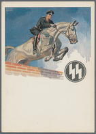 Ansichtskarten: Propaganda: Scarce Original Postcard Of SS Steeplechase Rider, Unused, The Real Deal - Parteien & Wahlen