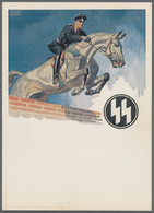 Ansichtskarten: Propaganda: Scarce Original SS Reiter Propaganda Card With Embossed Runes, Unused, I - Parteien & Wahlen