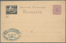 Ansichtskarten: Vorläufer: 1875. Postkarte 5 Pf Ziffer Mit Vs. Links Oben Aufgeklebtem Bild "Bäume V - Zonder Classificatie