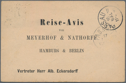 Ansichtskarten: Vorläufer: 1882 Und 1884, HAMBURG, 2 Avis-Karten Der Firmen Meyerhof & Nathorff Und - Unclassified