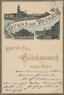 Ansichtskarten: Vorläufer: 1887/1888, Zwei Frühe Farb-Vorläufer Ansichtskarten "Gruss Aus Dresden" B - Unclassified