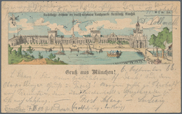 Ansichtskarten: Vorläufer: 1888, MÜNCHEN, 2 Ausstellungskarten Der Kunst-Gewerbe-Ausstellung, Eine K - Ohne Zuordnung