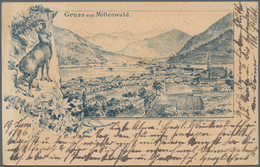 Ansichtskarten: Bayern: MITTENWALD (alte PLZ 8102), Frühe Karte Mit Panoramaansicht, Postalisch Gela - Autres & Non Classés