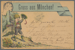 Ansichtskarten: Bayern: 1886 Vorläuferkarte Der Litogr. Anst. V.L. Zrenner Gruss Aus München Ganz Le - Autres & Non Classés