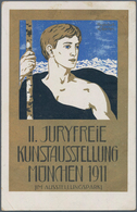 Ansichtskarten: Bayern: 1911 AK Der Kunstausstellung In München Bedarfsverwendet Nach Fiume Mit Rück - Autres & Non Classés