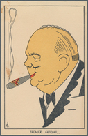 Ansichtskarten: Propaganda: 1945, 12 Ansichtskarten Mit Karikaturen Alliierten Aus Den Niederlanden, - Partis Politiques & élections