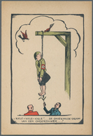 Ansichtskarten: Propaganda: 1945, ANTI-NS, 12 Karikaturen Niederlande, Alle Ungebraucht Und In Sehr - Partis Politiques & élections