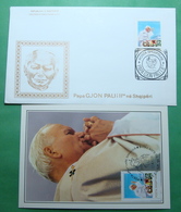 25.4.1993 Albania POPE JOHN PAUL VISIT TO ALBANIA, FDC And MAXIMUM CARD, Stamp: 16Leke. Pope John Paul II - Albania