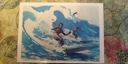 Regional Game, OLD USSR Postcard  -Hawaii Surfing  - 1981 - Regional Games