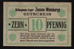 GEFANGENENLAGER GELD LAGERGELD BILLET CAMP ZOSSEN WEINBERGE PRISONNIER ALLEMAGNE KG POW GUERRE 1914 1918 - Other & Unclassified