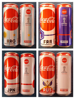 COCA COLA FIFA 2018 SOCCER FOOTBALL - 8 CANS FROM THAILAND - LIMITED COLLECTORS ITEMS - Cannettes