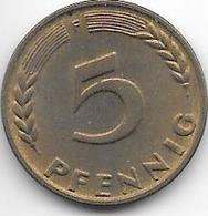 *5 Pfennig 1950 F Km 107  Xf+ - 5 Pfennig