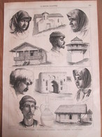 Gravure  1869    Cahétie  Géorgie - Types De La Transcaucasie - Jeune Georgienne Géorgiens Tbilissi Kakhétie Télavi - Georgia