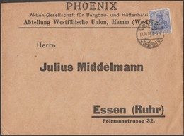 Allemagne 1938. Perforé Sur Lettre PHX, Phoenix. Industrie Minière Et Métallurgique - Mythology