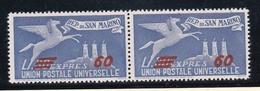 1947 San Marino Saint Marin ESPRESSO SOPRASTAMPATO 2 Valori 60L Su 30L (19) MNH** Express - Exprespost