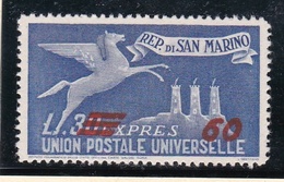 1947 San Marino Saint Marin ESPRESSO SOPRASTAMPATO 60L Su 30L (19) MNH** Express - Exprespost