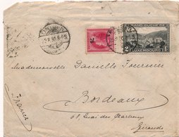 Lettre Luxembourg Lintgen 2F + 75c Surchage Pour La France - Covers & Documents