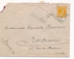 Lettre Luxembourg Cachet Ambulant Timbre 1/4 FR Pour La France - Covers & Documents